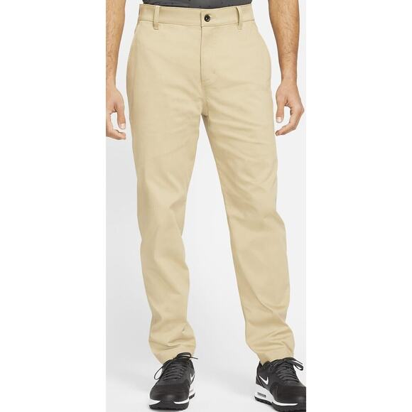 Nike Golf Pant Mens 34 Parachute Beige Flat Front Chino Stretch Standard Dri Fit - Picture 12 of 14